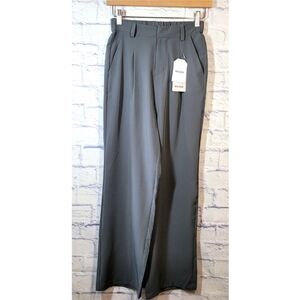 Viligo Women’s Pants Gray Pleated Waist Hi-Rise Wide-Leg Size XS Business Career